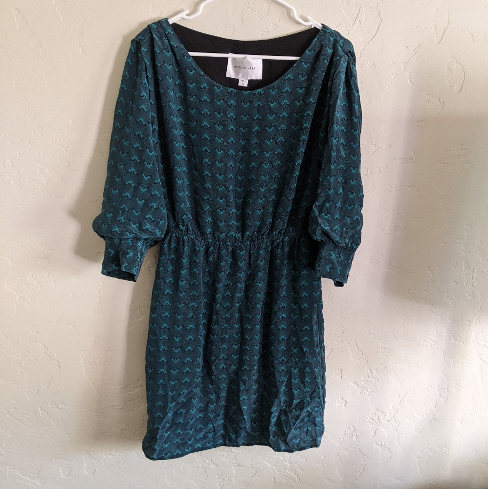 Amour Vert Arabella Silk Dress with Long Sleeves - Picture 2 of 8